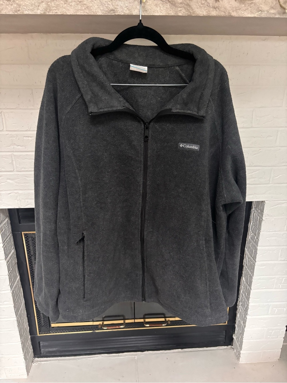 Columbia Charcoal Gray Teddy Fleece Full-Zip Jacket